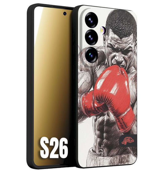 CUSTOMIZZA - Custodia cover nera morbida in tpu compatibile per Samsung S26 pugilato pugili disegno tattoo guantoni box pesi massimi gancio
