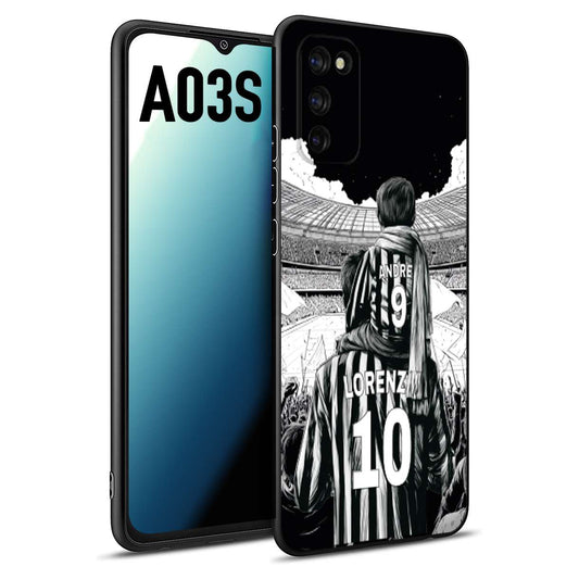 CUSTOMIZZA - Custodia cover nera morbida in tpu compatibile per Samsung A03S personalizzata calcio football nome e numero calciatori bianconeri bianca e nera