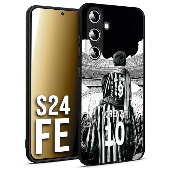 CUSTOMIZZA - Custodia cover nera morbida in tpu compatibile per Samsung S24 FE personalizzata calcio football nome e numero calciatori bianconeri bianca e nera