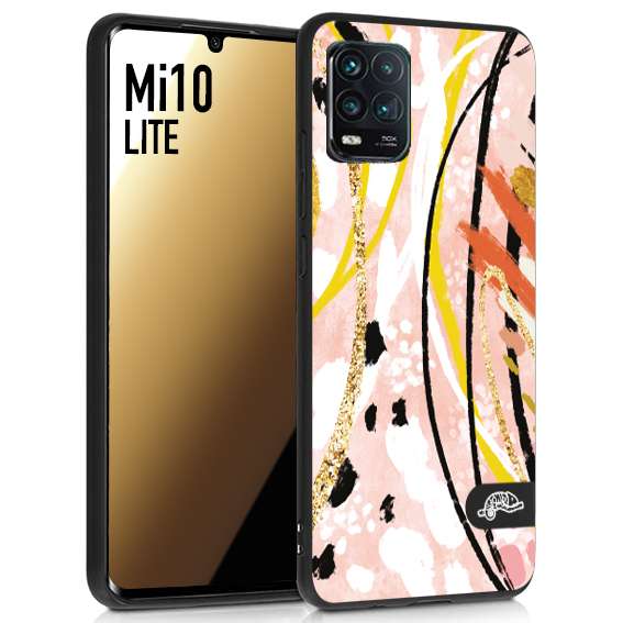 CUSTOMIZZA - Custodia cover nera morbida in tpu compatibile per Xiaomi Mi 10 LITE fiori astratti donna zebrato leopardato fantasia dorata gialla rosa colorata
