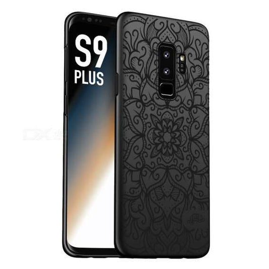 CUSTOMIZZA - Custodia cover nera morbida in tpu compatibile per Samsung S9 PLUS mandala nero fiore vedo non vedo donna