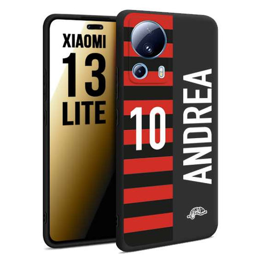 CUSTOMIZZA - Custodia cover nera morbida in tpu compatibile per Xiaomi 13 LITE personalizzata calcio football nome e numero calciatori rossonera