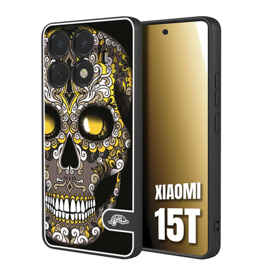 CUSTOMIZZA - Custodia cover nera morbida in tpu compatibile per Xiaomi 15T effetto marmo marble verde green venature dorato pietra