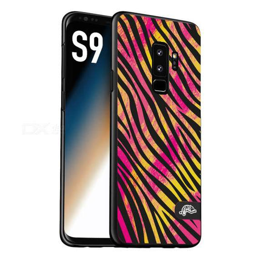 CUSTOMIZZA - Custodia cover nera morbida in tpu compatibile per Samsung S9 zebrata maculata a rilievo soft touch donna fucsia gialla