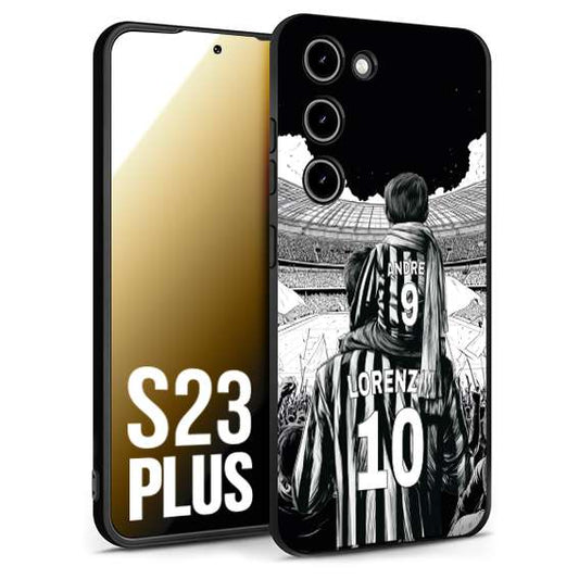 CUSTOMIZZA - Custodia cover nera morbida in tpu compatibile per Samsung S23 PLUS personalizzata calcio football nome e numero calciatori bianconeri bianca e nera