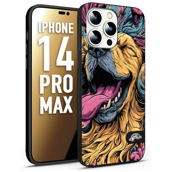 CUSTOMIZZA - Custodia cover nera morbida in tpu compatibile per iPhone 14 PRO MAX Negroni cocktail teschio illustrazione rosso arancia ghiaccio piccante street art fumetto