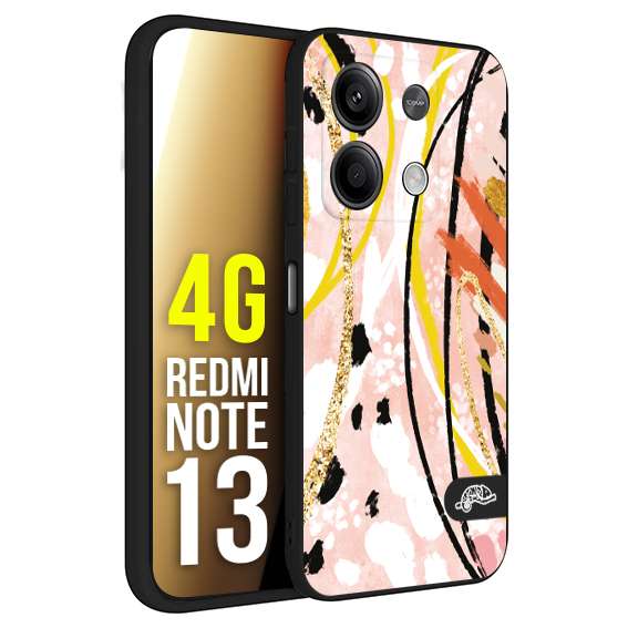 CUSTOMIZZA - Custodia cover nera morbida in tpu compatibile per Xiaomi Redmi Note 13 4G eopardato maculato donna rosa leopard