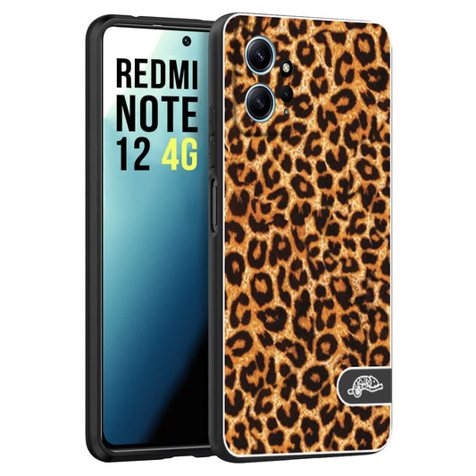 CUSTOMIZZA - Custodia cover nera morbida in tpu compatibile per Xiaomi Redmi Note 12 4G leopardato maculato donna marrone leopard brown