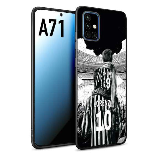 CUSTOMIZZA - Custodia cover nera morbida in tpu compatibile per Samsung A71 personalizzata calcio football nome e numero calciatori bianconeri bianca e nera