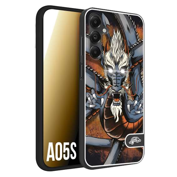 CUSTOMIZZA - Custodia cover nera morbida in tpu compatibile per Samsung A05S drago giapponese tattoo japan dragon