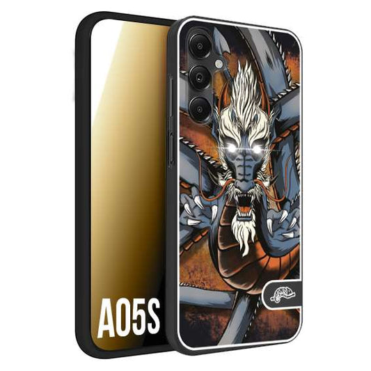 CUSTOMIZZA - Custodia cover nera morbida in tpu compatibile per Samsung A05S drago giapponese tattoo japan dragon