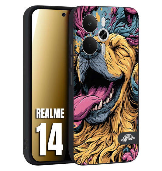 CUSTOMIZZA - Custodia cover nera morbida in tpu compatibile per Realme 14 5G Negroni cocktail teschio illustrazione rosso arancia ghiaccio piccante street art fumetto