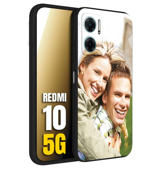 CUSTOMIZZA - Custodia cover nera morbida in tpu compatibile per Xiaomi Redmi 10 5G personalizzata con foto immagine scritta a piacere