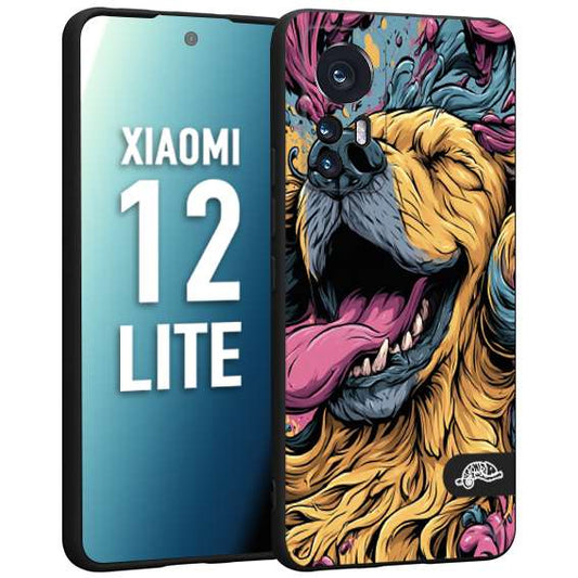CUSTOMIZZA - Custodia cover nera morbida in tpu compatibile per Xiaomi 12 LITE Golden Retriever illustrazione cane pop art cane street art cartone animato
