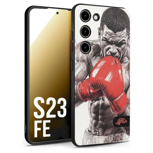 CUSTOMIZZA - Custodia cover nera morbida in tpu compatibile per Samsung S23 FE pugilato pugili disegno tattoo guantoni box pesi massimi gancio