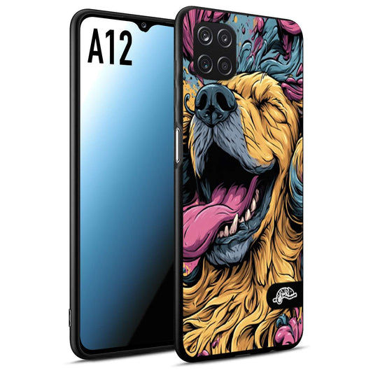 CUSTOMIZZA - Custodia cover nera morbida in tpu compatibile per Samsung A12 Negroni cocktail teschio illustrazione rosso arancia ghiaccio piccante street art fumetto