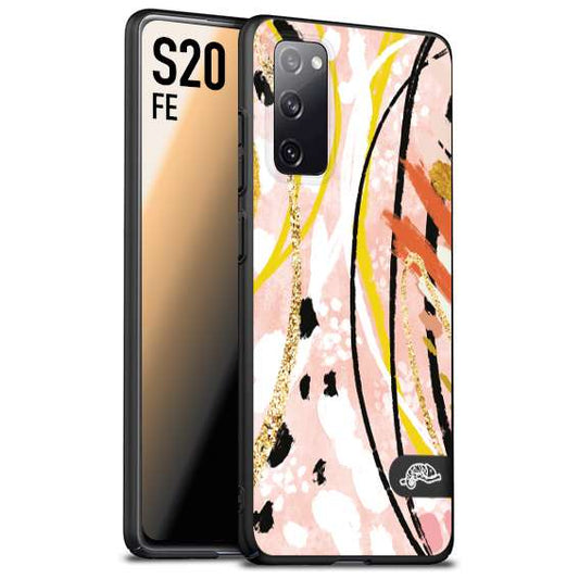 CUSTOMIZZA - Custodia cover nera morbida in tpu compatibile per Samsung S20 FE fiori astratti donna zebrato leopardato fantasia dorata gialla rosa colorata