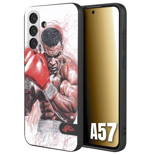 CUSTOMIZZA - Custodia cover nera morbida in tpu compatibile per Samsung A57 pugilato pugili disegno tattoo guantoni boxer pesi massimi iron mike