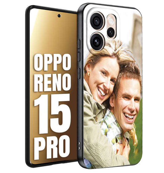 CUSTOMIZZA - Custodia cover nera morbida in tpu compatibile per Oppo Reno 15 PRO personalizzata con foto immagine scritta a piacere