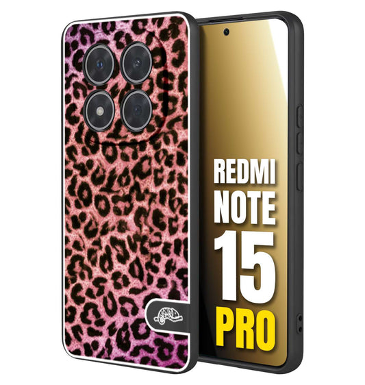 CUSTOMIZZA - Custodia cover nera morbida in tpu compatibile per Xiaomi Redmi Note 15 PRO leopardato maculato donna rosa leopard