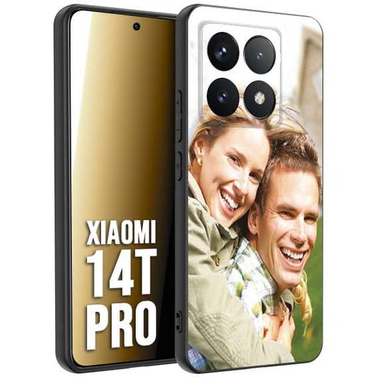 CUSTOMIZZA - Custodia cover nera morbida in tpu compatibile per Xiaomi 14T PRO personalizzata con foto immagine scritta a piacere