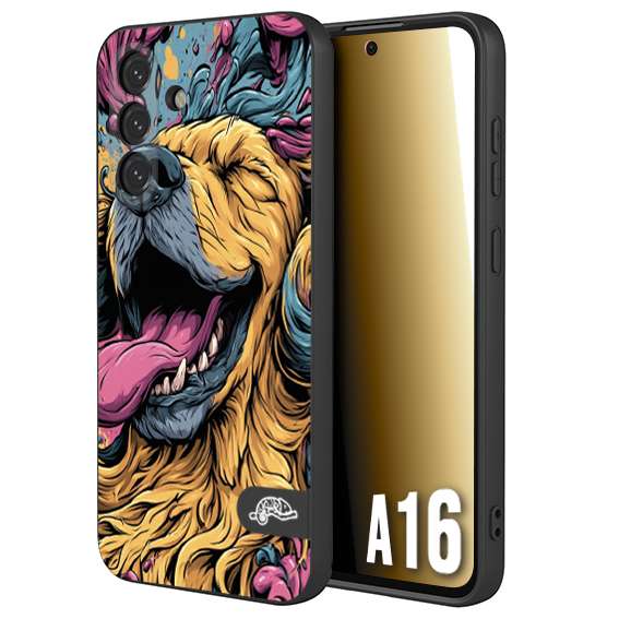CUSTOMIZZA - Custodia cover nera morbida in tpu compatibile per Samsung A16 Negroni cocktail teschio illustrazione rosso arancia ghiaccio piccante street art fumetto