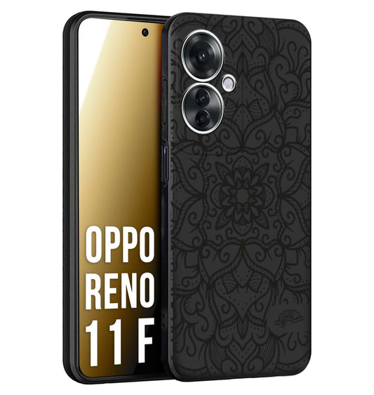 CUSTOMIZZA - Custodia cover nera morbida in tpu compatibile per Oppo Reno 11 F 5G mandala nero fiore vedo non vedo donna