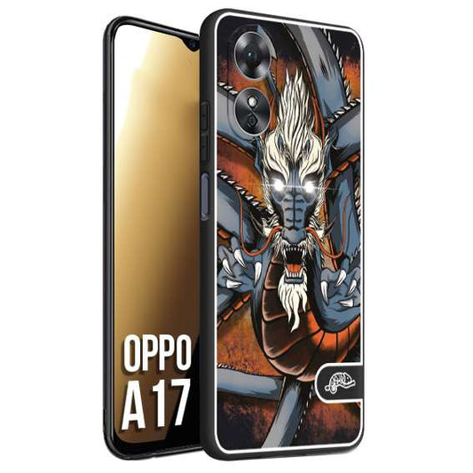 CUSTOMIZZA - Custodia cover nera morbida in tpu compatibile per Oppo A17 drago giapponese tattoo japan dragon