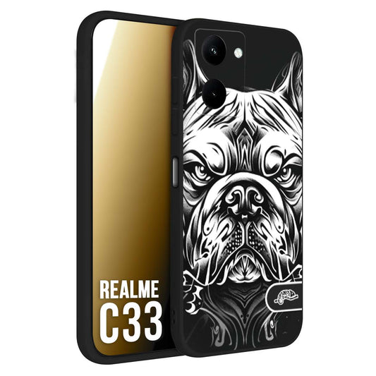 CUSTOMIZZA - Custodia cover nera morbida in tpu compatibile per Oppo Reno 11 PRO 5G bulldog bianco a rilievo disegnato tattoo tatuaggio