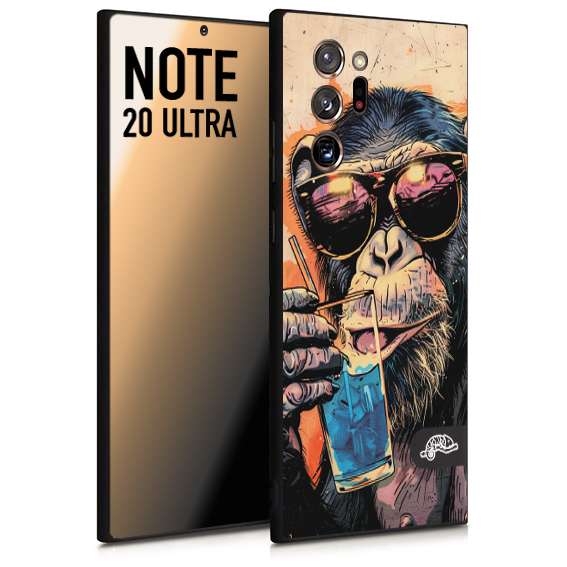 CUSTOMIZZA - Custodia cover nera morbida in tpu compatibile per Xiaomi Mi Note 10 - Mi Note 10 Pro estate disegnata cocktails animali simpatici scimmia monkey negroni