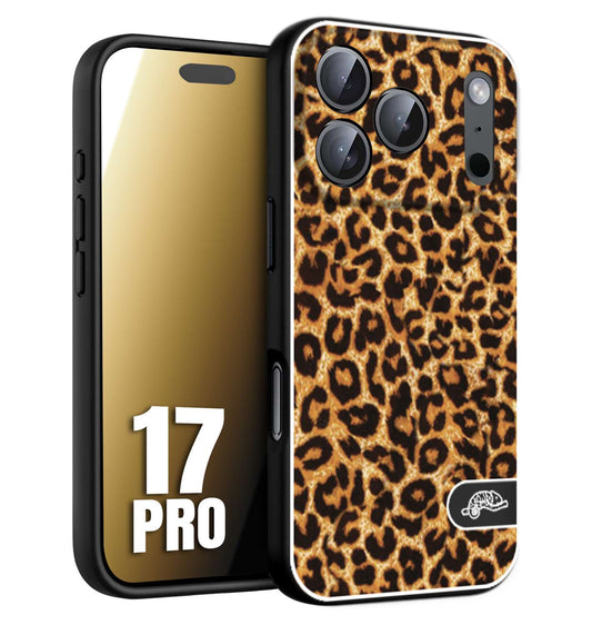 CUSTOMIZZA - Custodia cover nera morbida in tpu compatibile per iPhone 17 PRO leopardato maculato donna marrone leopard brown