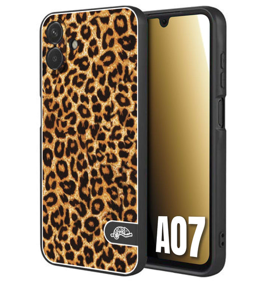 CUSTOMIZZA - Custodia cover nera morbida in tpu compatibile per Samsung A07 leopardato maculato donna marrone leopard brown