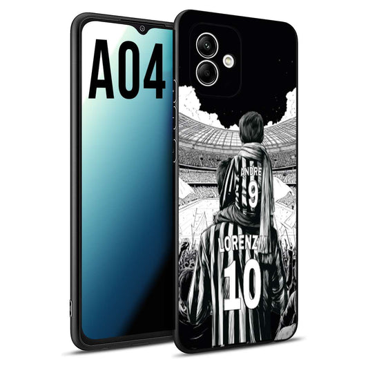 CUSTOMIZZA - Custodia cover nera morbida in tpu compatibile per Samsung A04 personalizzata calcio football nome e numero calciatori bianconeri bianca e nera
