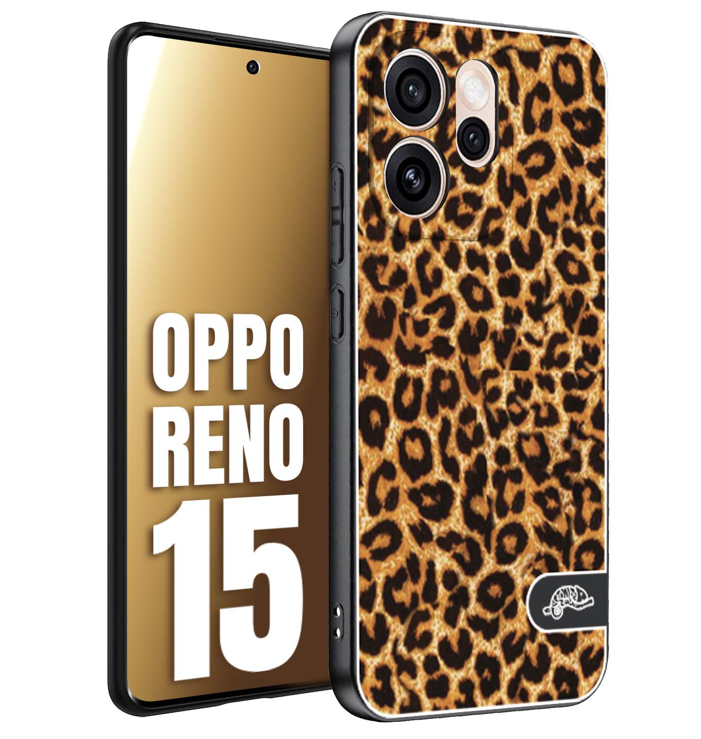 CUSTOMIZZA - Custodia cover nera morbida in tpu compatibile per Oppo Reno 15 leopardato maculato donna marrone leopard brown