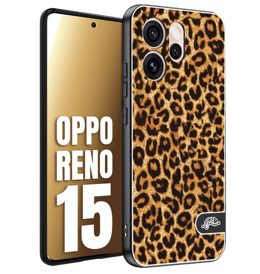 CUSTOMIZZA - Custodia cover nera morbida in tpu compatibile per Oppo Reno 15 leopardato maculato donna marrone leopard brown