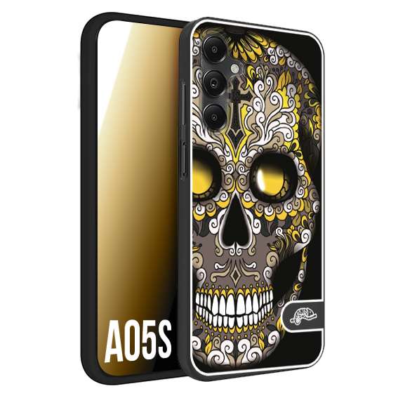 CUSTOMIZZA - Custodia cover nera morbida in tpu compatibile per Samsung A05S effetto marmo marble verde green venature dorato pietra