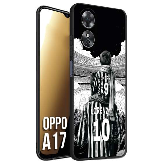 CUSTOMIZZA - Custodia cover nera morbida in tpu compatibile per Oppo A17 personalizzata calcio football nome e numero calciatori bianconeri bianca e nera