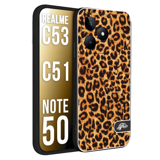 CUSTOMIZZA - Custodia cover nera morbida in tpu compatibile per Oppo Realme C53 - C51 - NOTE 50 leopardato maculato donna marrone leopard brown