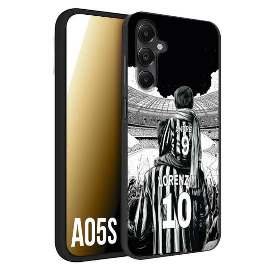 CUSTOMIZZA - Custodia cover nera morbida in tpu compatibile per Samsung A05S personalizzata calcio football nome e numero calciatori bianconeri bianca e nera