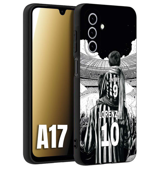 CUSTOMIZZA - Custodia cover nera morbida in tpu compatibile per Samsung A17 personalizzata calcio football nome e numero calciatori bianconeri bianca e nera