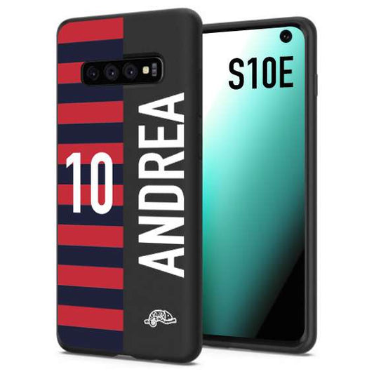 CUSTOMIZZA - Custodia cover nera morbida in tpu compatibile per Samsung S10E personalizzata calcio football nome e numero calciatori rossoblu