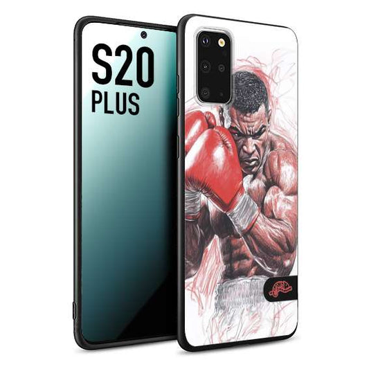CUSTOMIZZA - Custodia cover nera morbida in tpu compatibile per Samsung S20 PLUS pugilato pugili disegno tattoo guantoni boxer pesi massimi iron mike