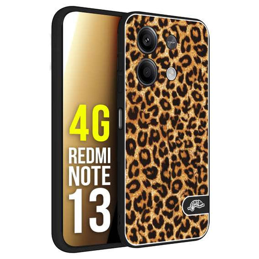 CUSTOMIZZA - Custodia cover nera morbida in tpu compatibile per Xiaomi Redmi Note 13 4G leopardato maculato donna marrone leopard brown