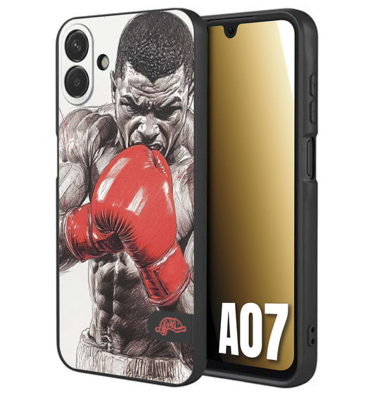 CUSTOMIZZA - Custodia cover nera morbida in tpu compatibile per Samsung A07 pugilato pugili disegno tattoo guantoni box pesi massimi gancio
