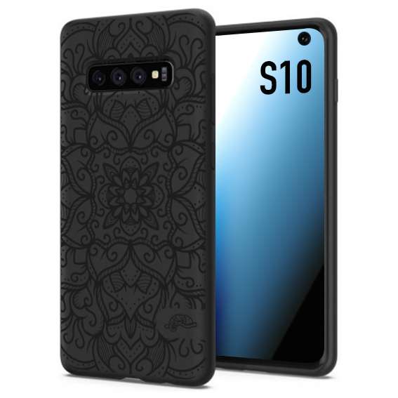 CUSTOMIZZA - Custodia cover nera morbida in tpu compatibile per Samsung S10 mandala nero fiore vedo non vedo donna