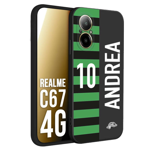 CUSTOMIZZA - Custodia cover nera morbida in tpu compatibile per Oppo C67 4G personalizzata calcio football nome e numero calciatori neroverde