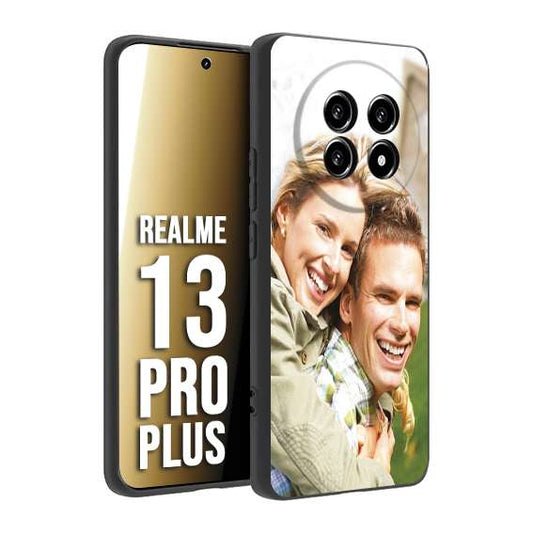 CUSTOMIZZA - Custodia cover nera morbida in tpu compatibile per Realme 13 PRO PLUS personalizzata con foto immagine scritta a piacere