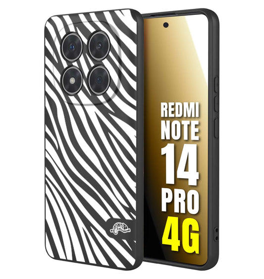 CUSTOMIZZA - Custodia cover nera morbida in tpu compatibile per Xiaomi Redmi Note 14 PRO 4G zebrata maculata a rilievo soft touch donna bianca