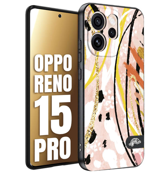 CUSTOMIZZA - Custodia cover nera morbida in tpu compatibile per Oppo Reno 15 PRO fiori astratti donna zebrato leopardato fantasia dorata gialla rosa colorata