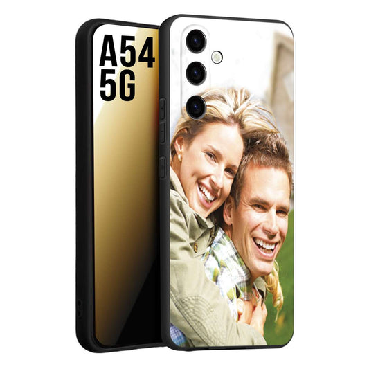 CUSTOMIZZA - Custodia cover nera morbida in tpu compatibile per Samsung A54 5G personalizzata con foto immagine scritta a piacere